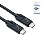 USB 3.2 kabelis no C tipa uz C kontaktdakšu, līdz 20 GBit/s un 100 W (20 V/5 A) uzlāde, melns, 1 m, DINIC kaste (kartona kārba)